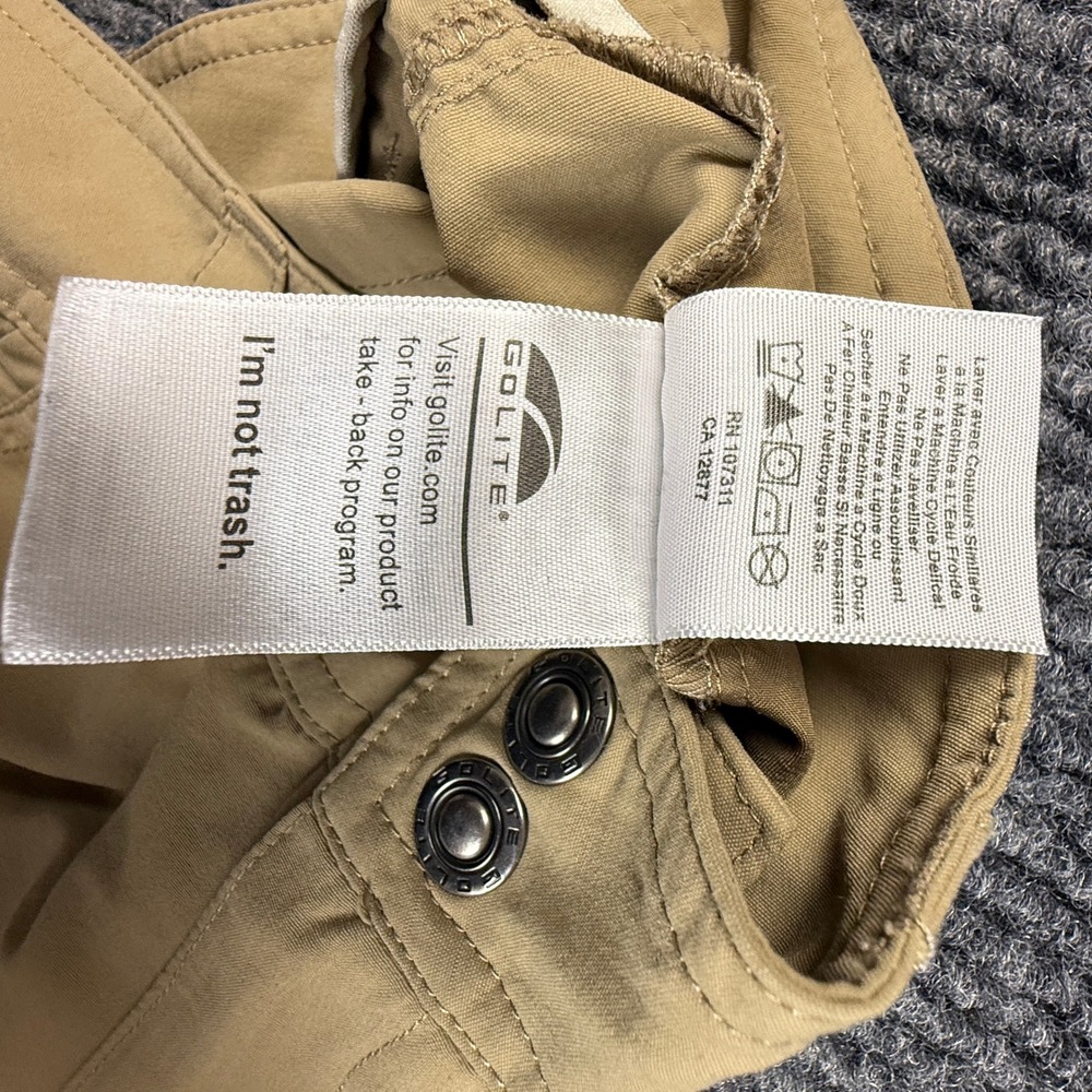 GoLite Womens Size Medium Khaki Tan Hiking Shorts Nylon Cargo Outdoor Trail - Picture 10 of 12